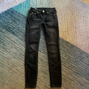 😎 True Religion Halle black skinny jeans
